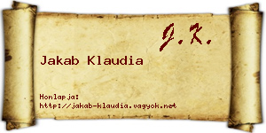 Jakab Klaudia névjegykártya